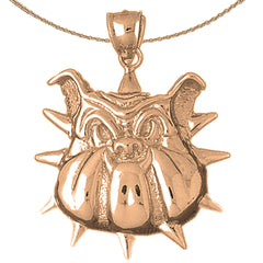 Colgante Bulldog de Oro de 10K, 14K o 18K