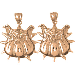 14K or 18K Gold 38mm Bulldog Earrings