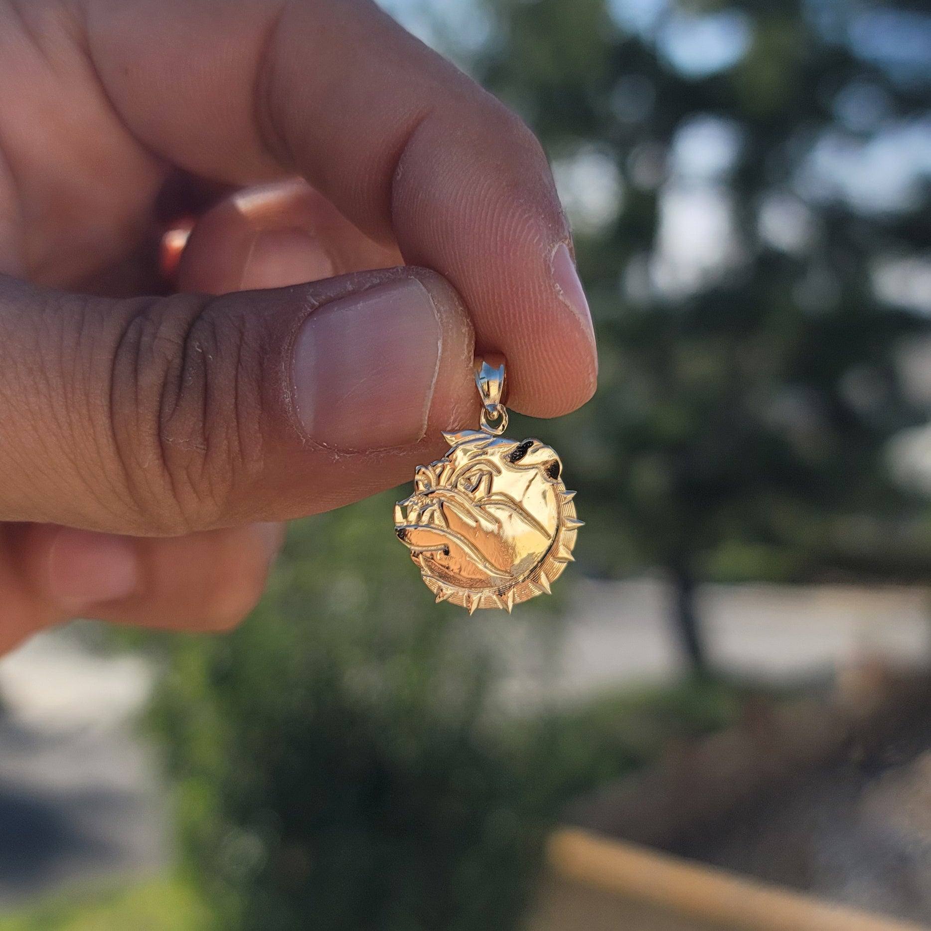 14K or 18K Gold Bulldog Pendant