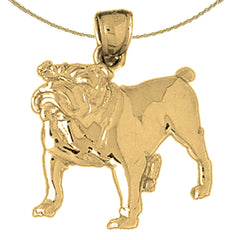 Colgante Bulldog de Oro de 10K, 14K o 18K