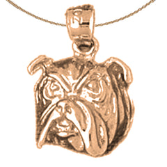 Colgante Bulldog de Oro de 10K, 14K o 18K