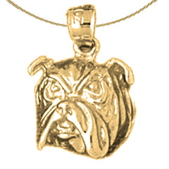 Colgante Bulldog de Oro de 10K, 14K o 18K