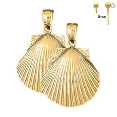 14K or 18K Gold Shell Earrings