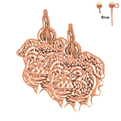 14K or 18K Gold Bulldog Earrings