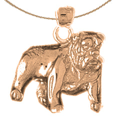 Colgante Bulldog de Oro de 10K, 14K o 18K