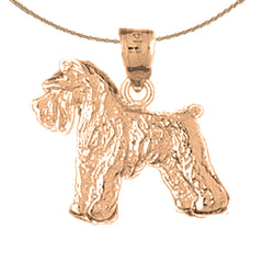 Colgante de perro Terrier de oro de 14K o 18K