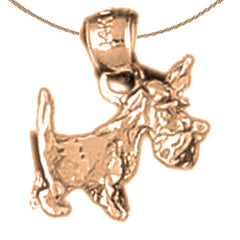 Colgante de perro Terrier de oro de 14K o 18K