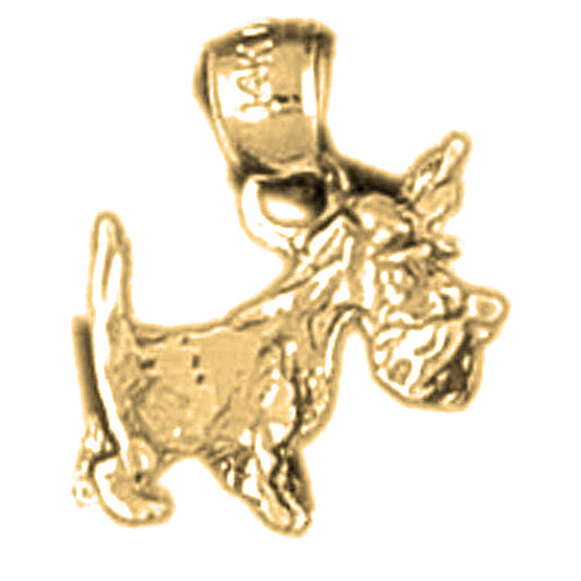 14K or 18K Gold Terrier Dog Pendant