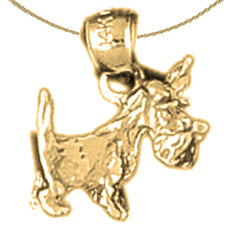 Colgante de perro Terrier de oro de 14K o 18K