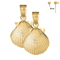 14K or 18K Gold Shell Earrings