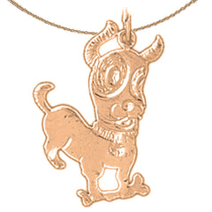 Colgante de perro de oro de 14 quilates o 18 quilates