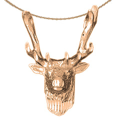 Hirschanhänger aus 10 Karat, 14 Karat oder 18 Karat Gold