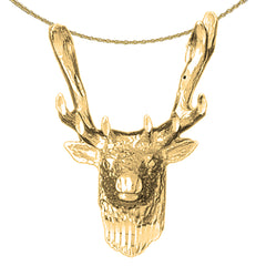 Hirschanhänger aus 10 Karat, 14 Karat oder 18 Karat Gold