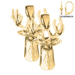 26 mm Hirschohrringe aus Sterlingsilber (weiß- oder gelbvergoldet)