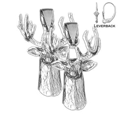 26 mm Hirschohrringe aus Sterlingsilber (weiß- oder gelbvergoldet)