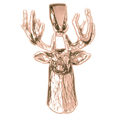 10K, 14K or 18K Gold Deer Pendant