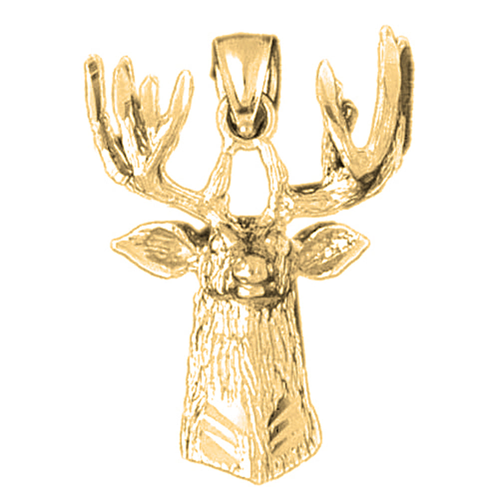 10K, 14K or 18K Gold Deer Pendant