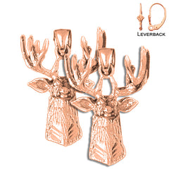 14K or 18K Gold Deer Earrings