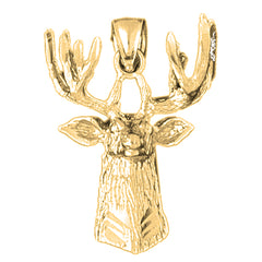 Hirschanhänger aus 10 Karat, 14 Karat oder 18 Karat Gold