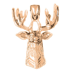 Hirschanhänger aus 10 Karat, 14 Karat oder 18 Karat Gold