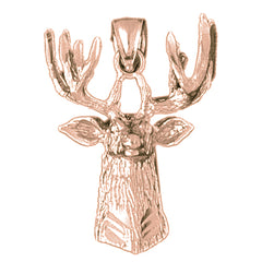 10K, 14K or 18K Gold Deer Pendant