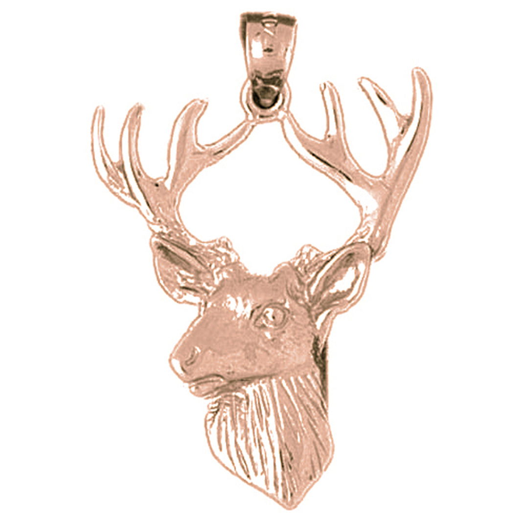 10K, 14K or 18K Gold Deer Pendant