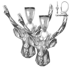 Pendientes de ciervo de oro de 14 quilates o 18 quilates de 29 mm