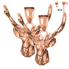 Pendientes de ciervo de oro de 14 quilates o 18 quilates de 29 mm