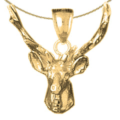 Hirschanhänger aus 10 Karat, 14 Karat oder 18 Karat Gold