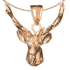 Hirschanhänger aus 10 Karat, 14 Karat oder 18 Karat Gold