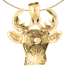 Hirschanhänger aus 10 Karat, 14 Karat oder 18 Karat Gold