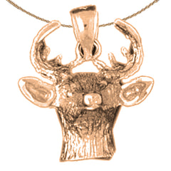 Hirschanhänger aus 10 Karat, 14 Karat oder 18 Karat Gold