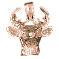 10K, 14K or 18K Gold Deer Pendant