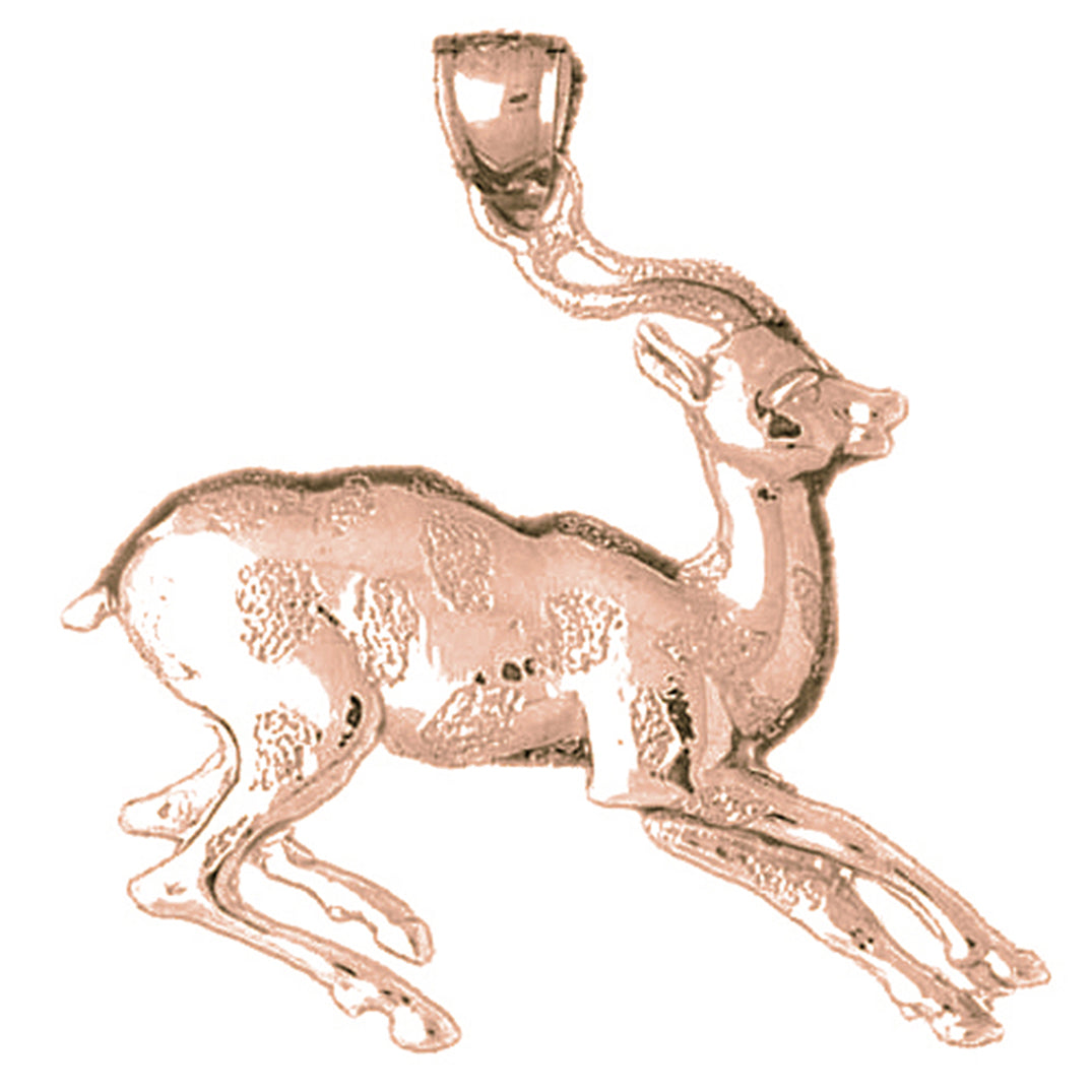 10K, 14K or 18K Gold Deer Pendant
