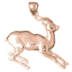 10K, 14K or 18K Gold Deer Pendant