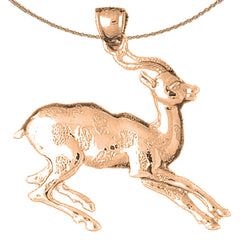 Hirschanhänger aus 10 Karat, 14 Karat oder 18 Karat Gold