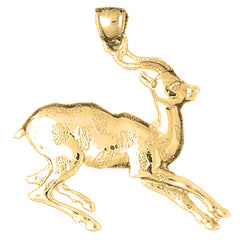 10K, 14K or 18K Gold Deer Pendant
