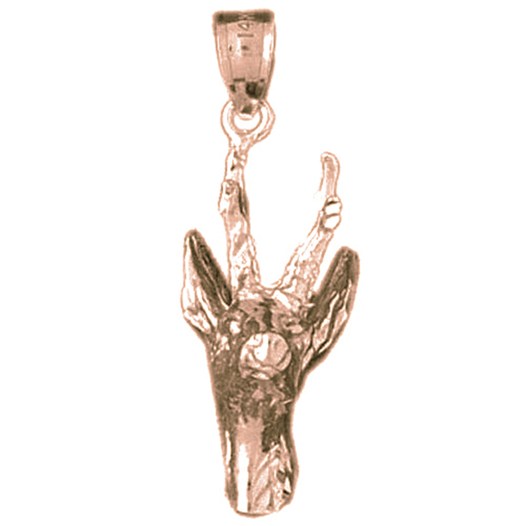 10K, 14K or 18K Gold Deer Pendant