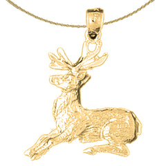 Hirschanhänger aus 10 Karat, 14 Karat oder 18 Karat Gold