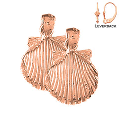 14K or 18K Gold Shell Earrings