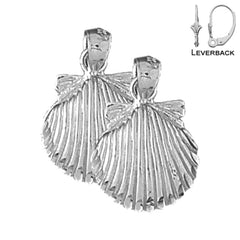 20 mm Muschelohrringe aus Sterlingsilber (weiß- oder gelbvergoldet)