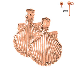 14K or 18K Gold Shell Earrings