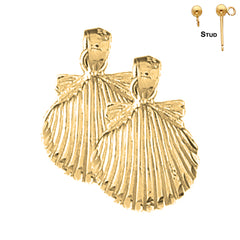 14K or 18K Gold Shell Earrings