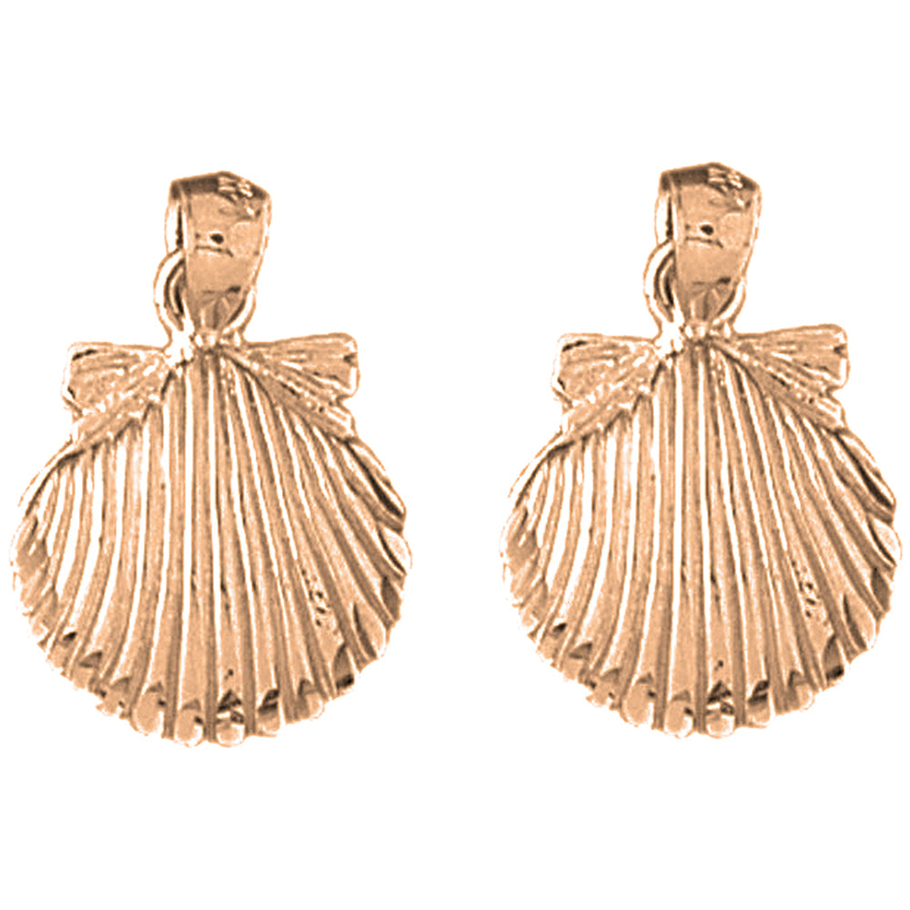 14K or 18K Gold 20mm Shell Earrings