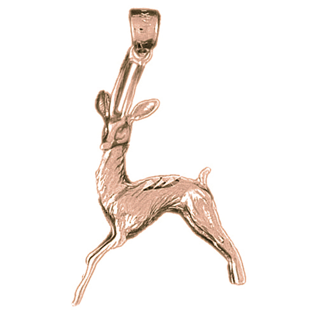 10K, 14K or 18K Gold Deer Pendant