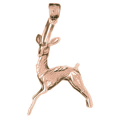 10K, 14K or 18K Gold Deer Pendant