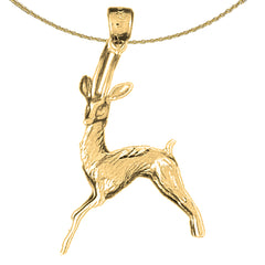 Hirschanhänger aus 10 Karat, 14 Karat oder 18 Karat Gold