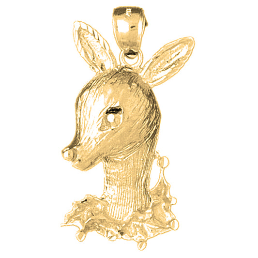10K, 14K or 18K Gold Deer Pendant