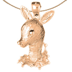 10K, 14K or 18K Gold Deer Pendant