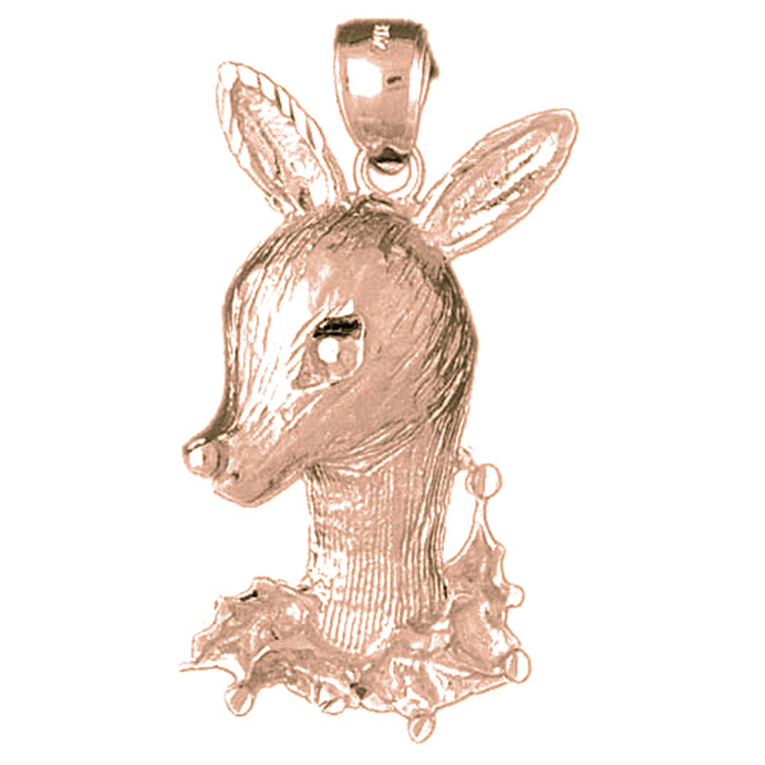 10K, 14K or 18K Gold Deer Pendant